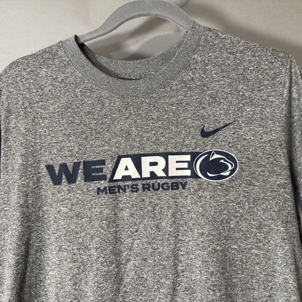 Nike Penn State Mens Rugby Dri-FIT T Shirt Large Gray We Are Nittany Lions